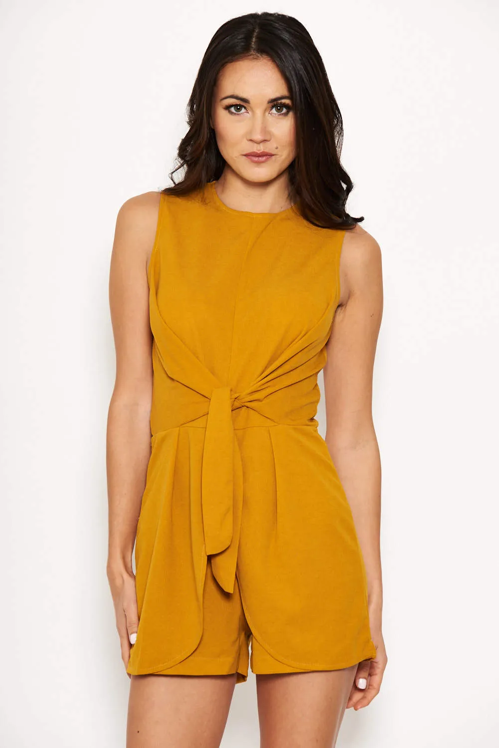 Mustard Tie Waist Playsuit sold by AX Paris product image thumbnail 5
