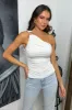 Cream One Shoulder Ring Detail Ruched Waist Draped Top sold by AX Paris