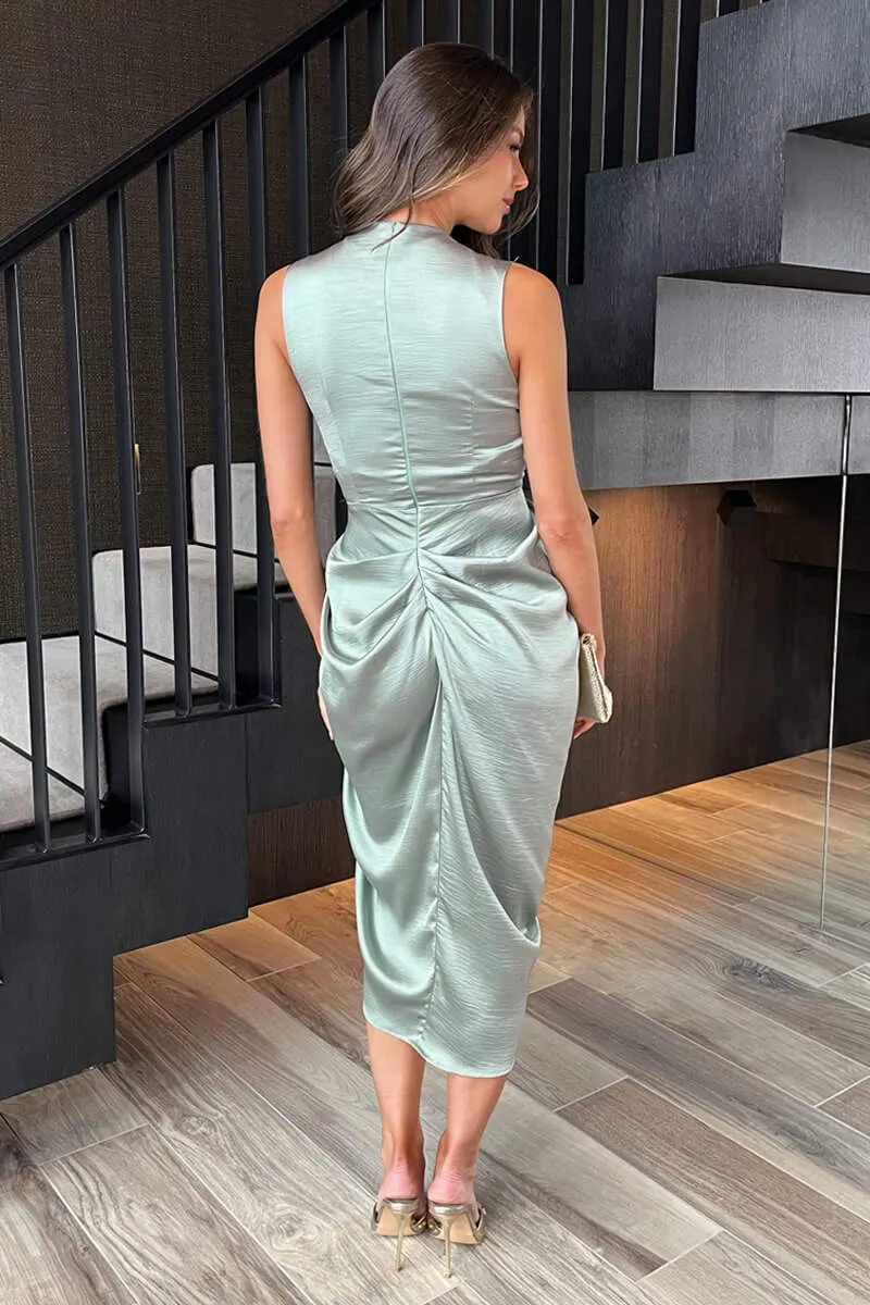 Duck Egg Wrap Top Gathered Skirt Midi Dress sold by AX Paris product image thumbnail 5