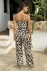 Black And Cream Leopard Print Strappy Tie Waist Jumpsuit sold by AX Paris