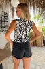 Black And White Zebra Print Button Front Tailored Waistcoat sold by AX Paris