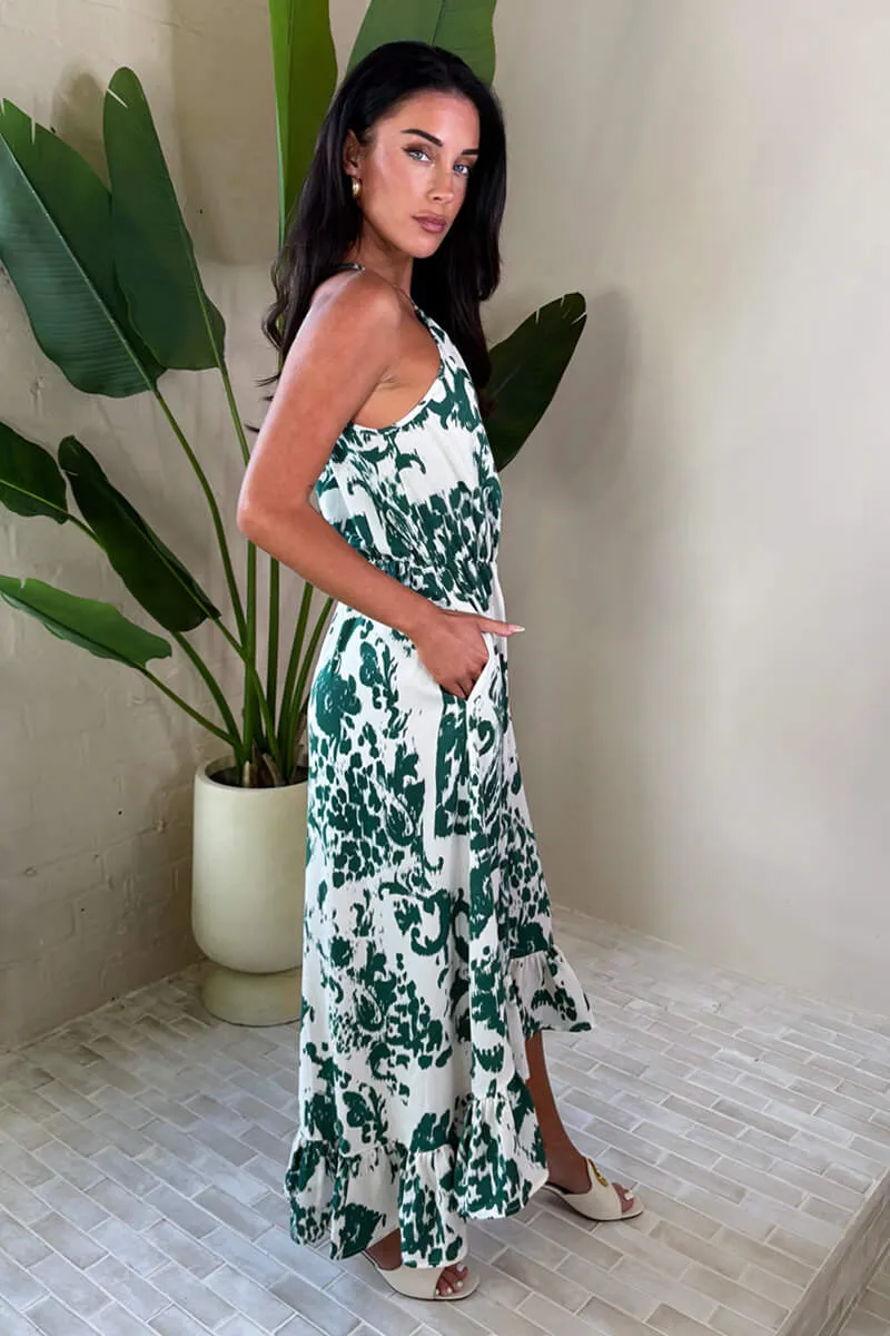 Multi Printed Frill Hem High Neck Midi Dress sold by AX Paris product image thumbnail 5