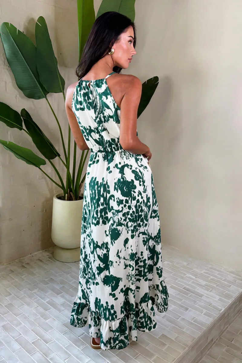 Multi Printed Frill Hem High Neck Midi Dress sold by AX Paris product image thumbnail 2