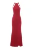 Red Mesh Detailing Maxi Dress sold by AX Paris