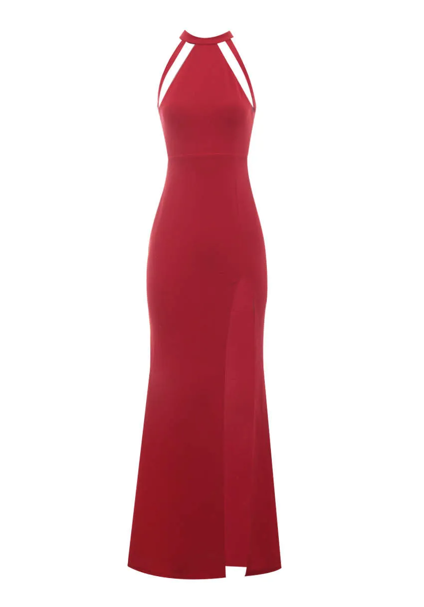 Red Mesh Detailing Maxi Dress sold by AX Paris product image thumbnail 4