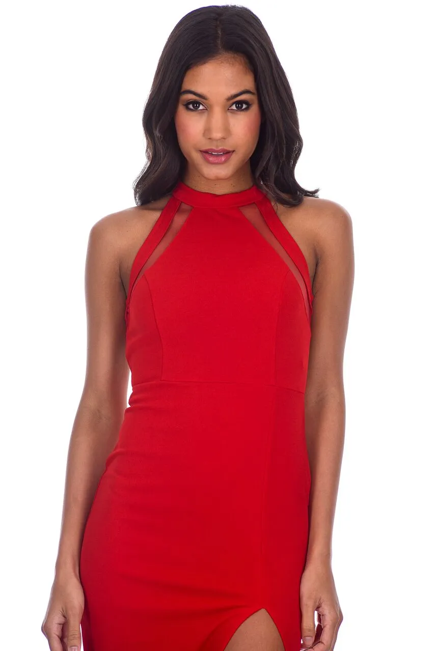 Red Mesh Detailing Maxi Dress sold by AX Paris product image thumbnail 5