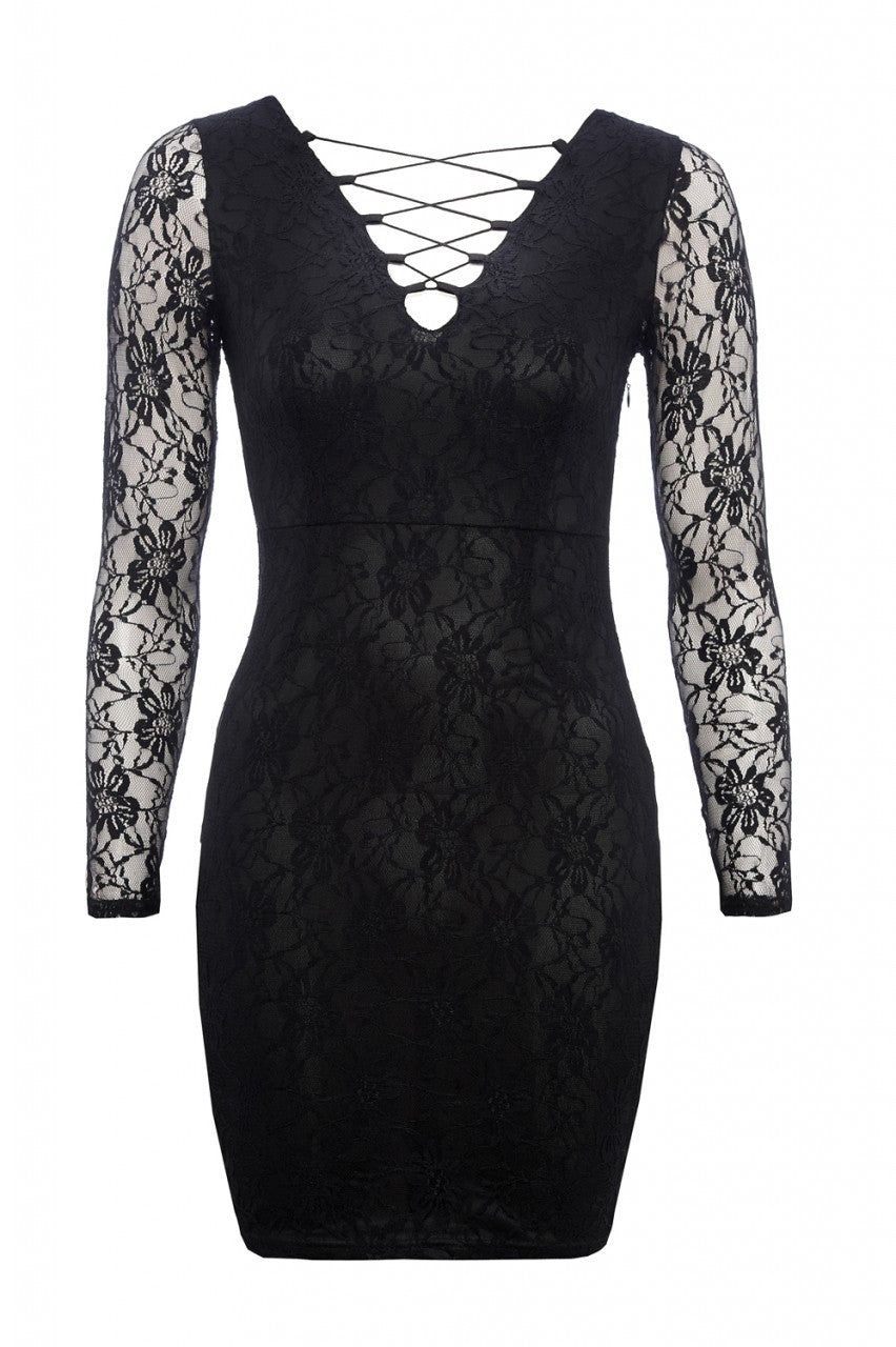 Lace Up Front Bodycon Dress sold by AX Paris product image thumbnail 5
