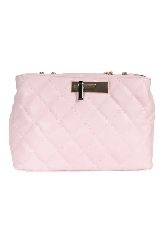 Pink Quilted Handbag sold by AX Paris