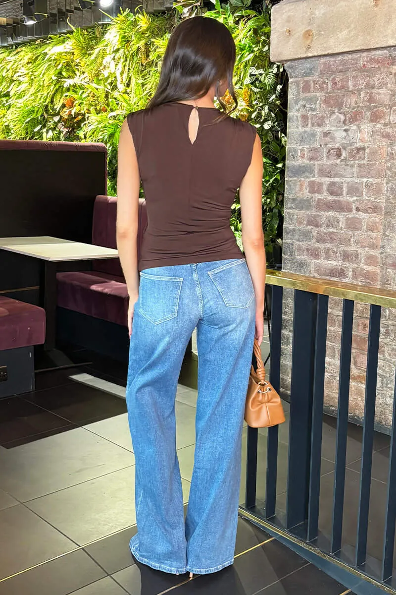 Chocolate Draped Front Top sold by AX Paris product image thumbnail 5
