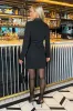 Black Satin Collar Fitted Blazer Mini Dress sold by AX Paris