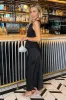 Black Satin Midi Skirt sold by AX Paris