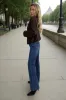 Chocolate Faux Suede Bubble Hem Bomber Jacket sold by AX Paris