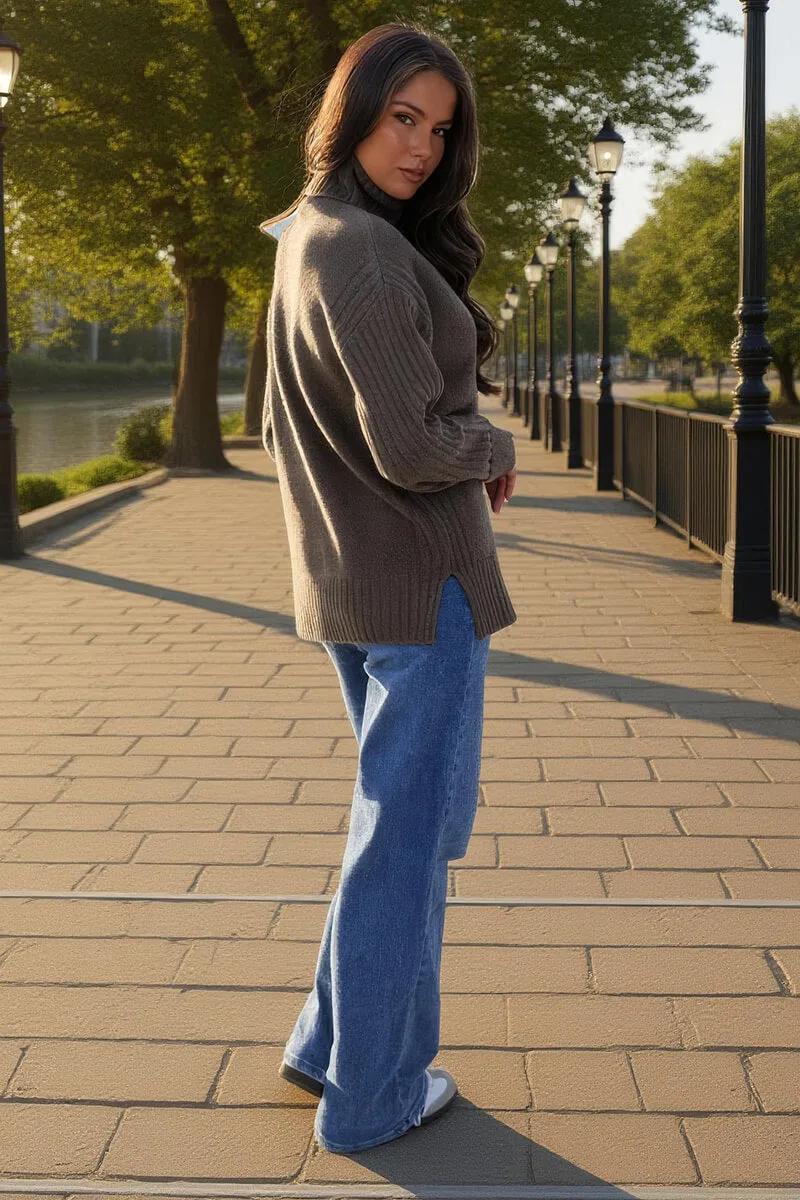 Mink Roll Neck Rib Detail Jumper sold by AX Paris product image thumbnail 4