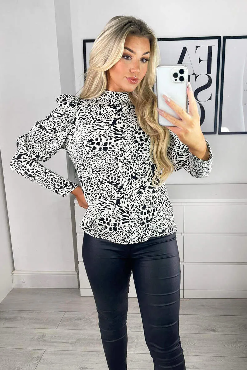 Cream Multi Print Puff Sleeve Cuff Top sold by AX Paris product image thumbnail 2