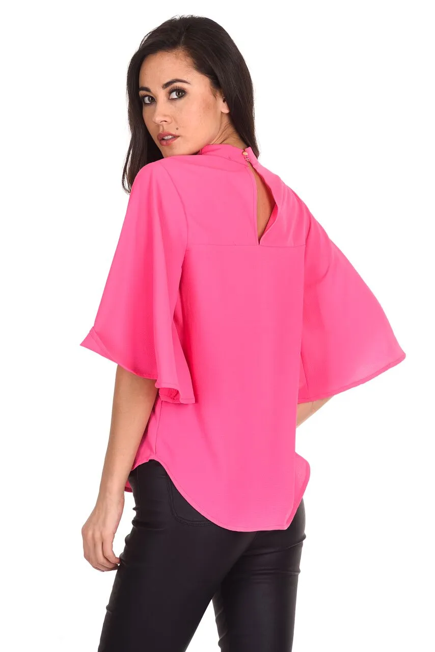 Cerise Flared Sleeve Top sold by AX Paris product image thumbnail 3