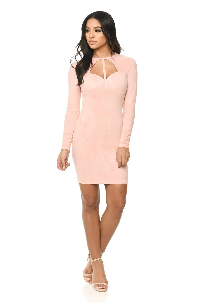 Pink Suede Strappy Bodycon Dress sold by AX Paris product image thumbnail 2