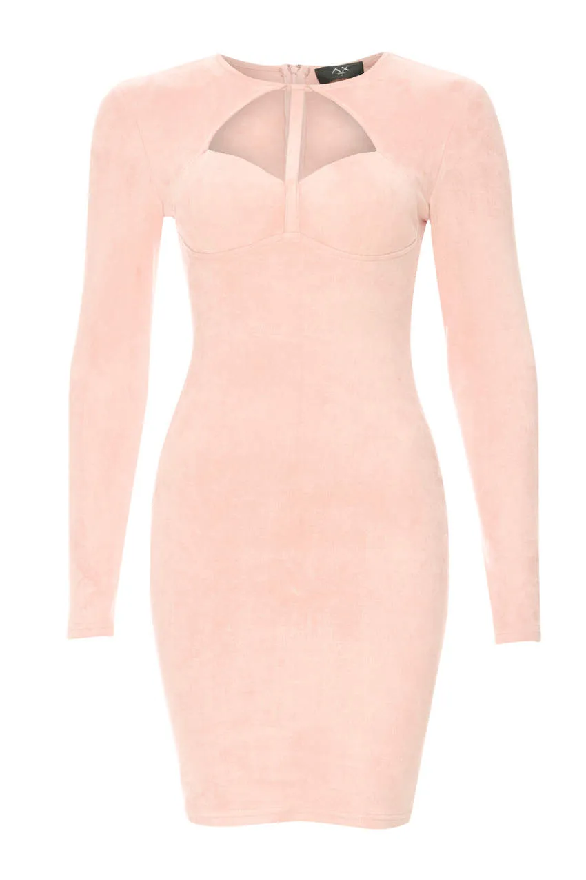 Pink Suede Strappy Bodycon Dress sold by AX Paris product image thumbnail 4