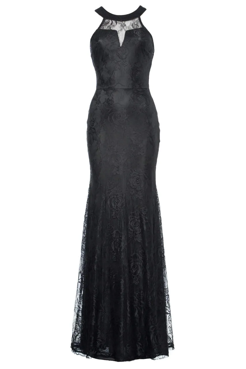 Black Lace Sleeveless Maxi Dress sold by AX Paris product image thumbnail 4