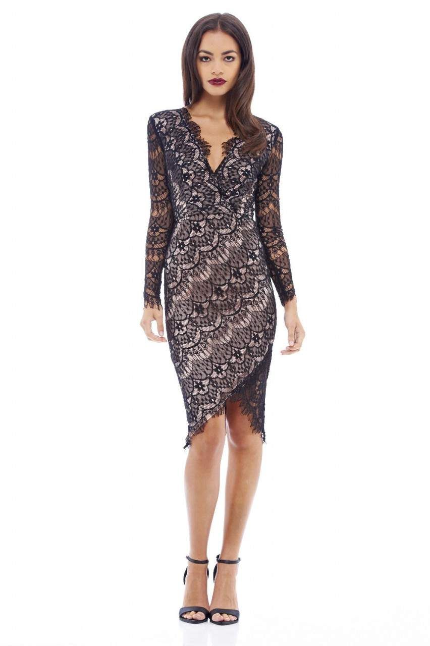 Crossover Lace Bodycon Dress sold by AX Paris product image thumbnail 2