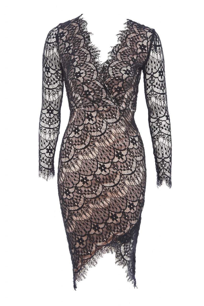 Crossover Lace Bodycon Dress sold by AX Paris product image thumbnail 4
