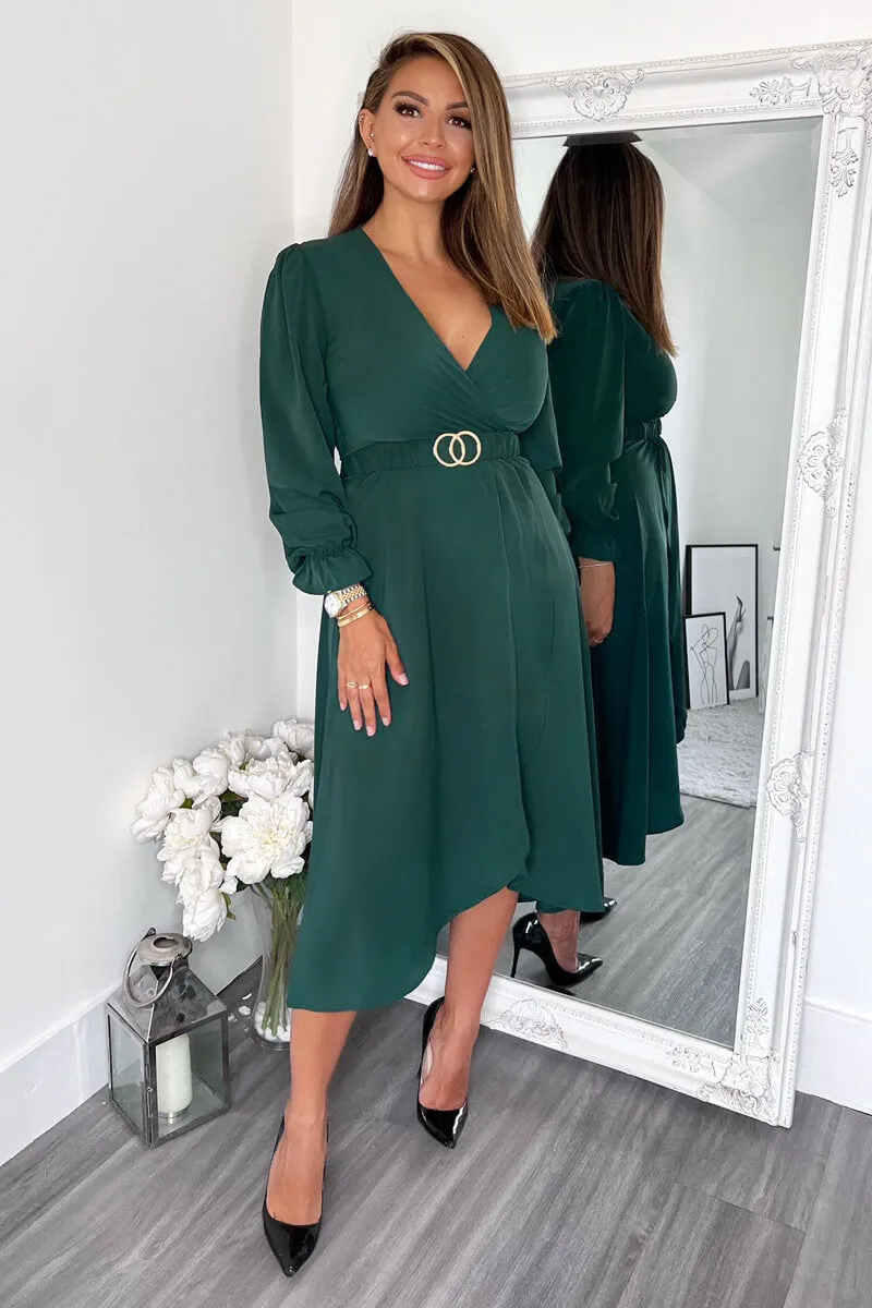 Teal Long Sleeve Belted Midi Dress sold by AX Paris product image thumbnail 3