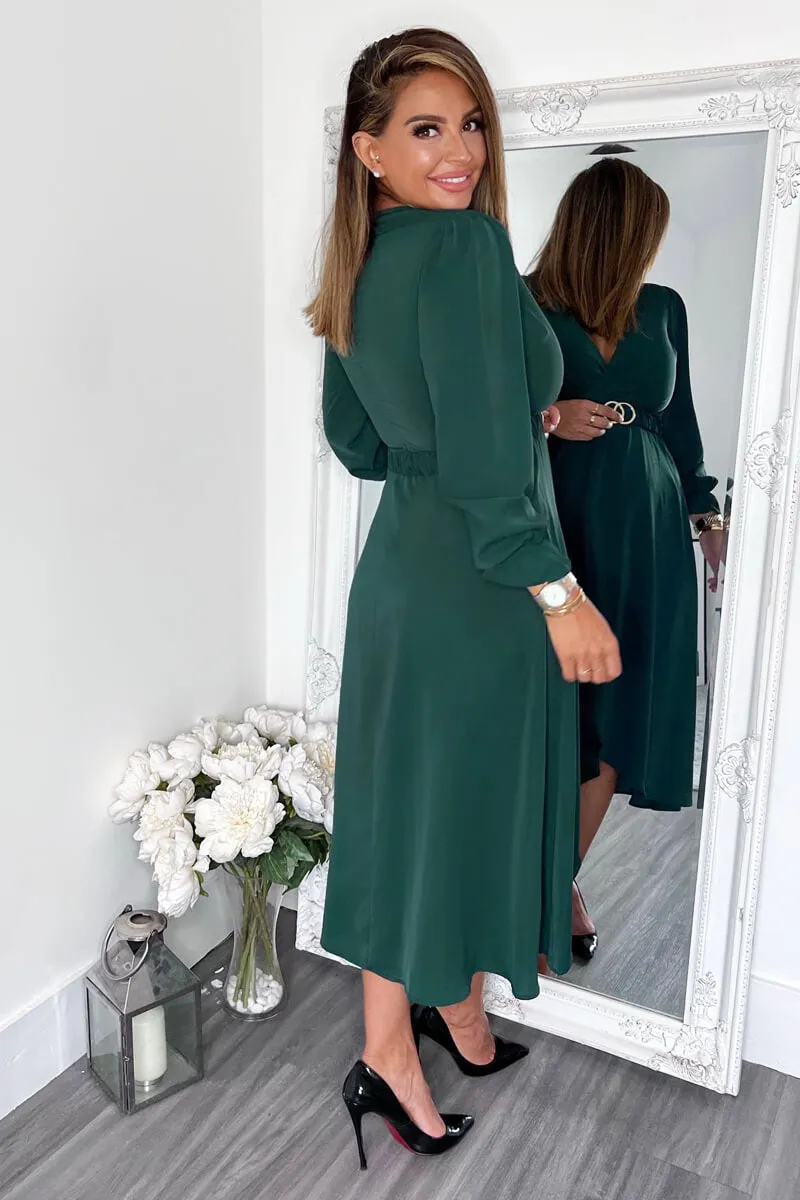Teal Long Sleeve Belted Midi Dress sold by AX Paris product image thumbnail 4