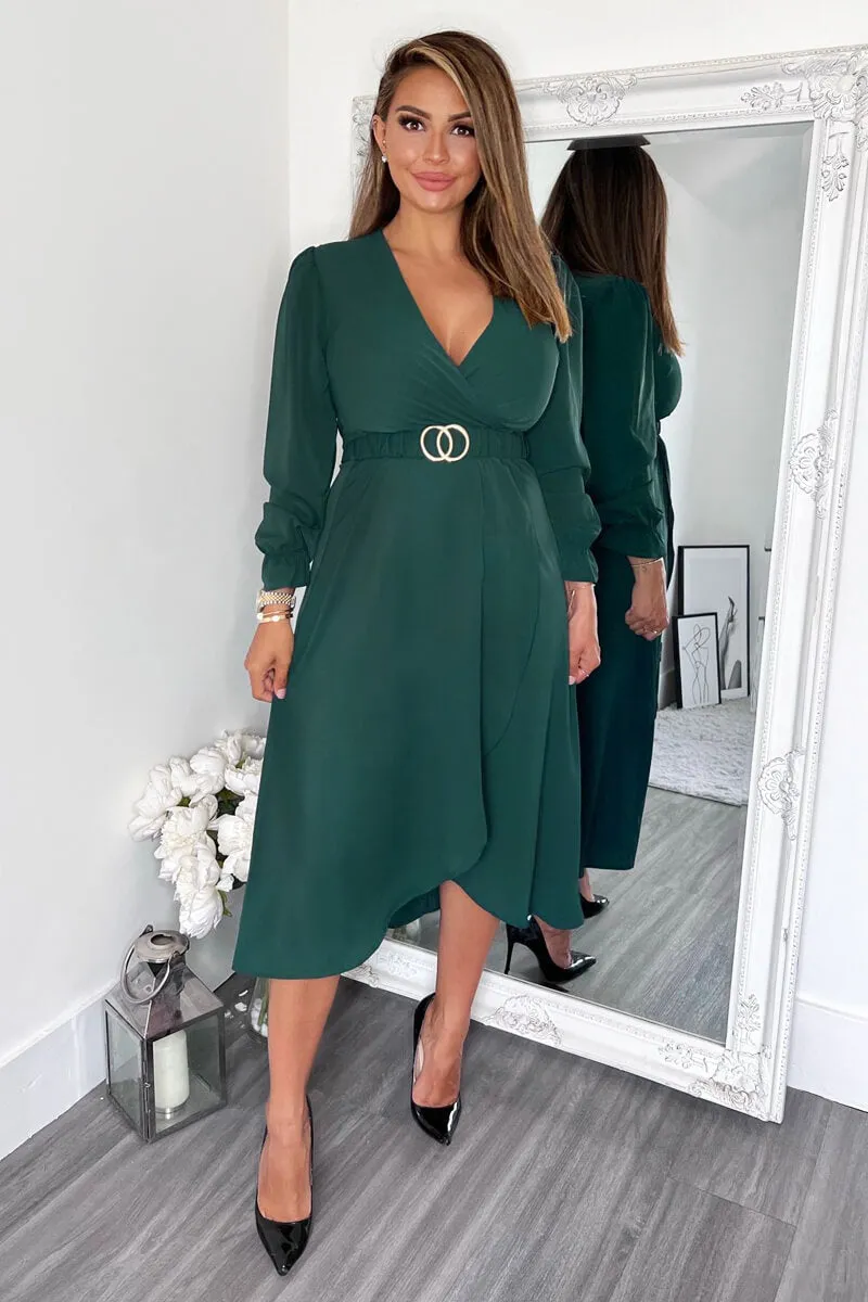 Teal Long Sleeve Belted Midi Dress sold by AX Paris product image thumbnail 2