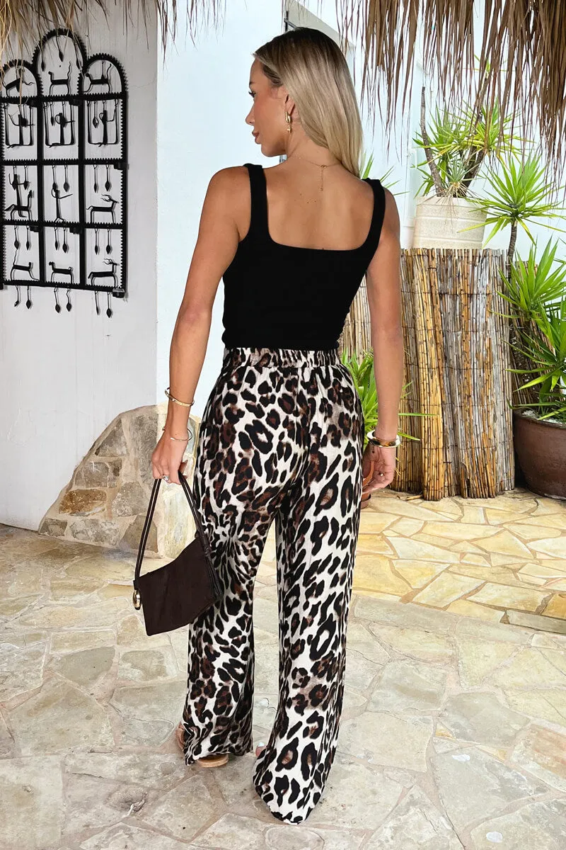 Brown Leopard Print Wide Leg Trousers sold by AX Paris product image thumbnail 5