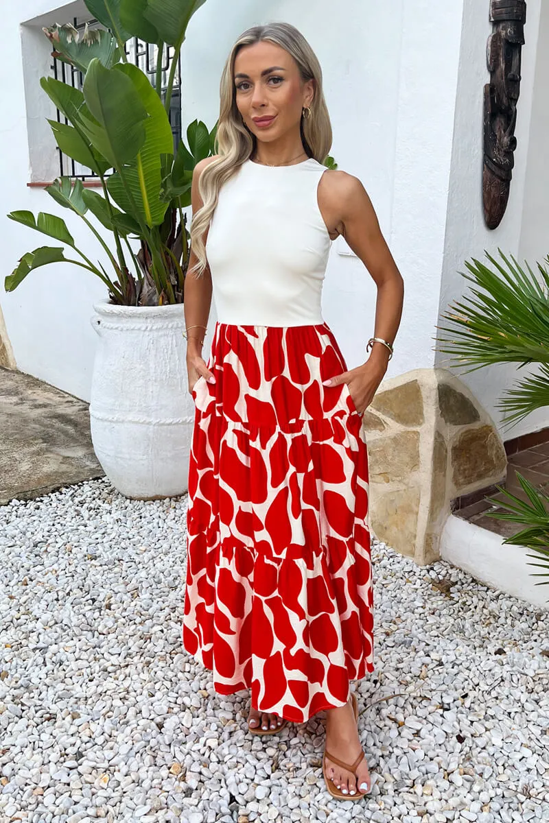 Orange Abstract Print 2 In 1 Smock Midi Dress sold by AX Paris product image thumbnail 3