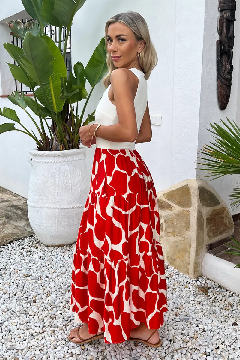 Orange Abstract Print 2 In 1 Smock Midi Dress sold by AX Paris product image thumbnail 4