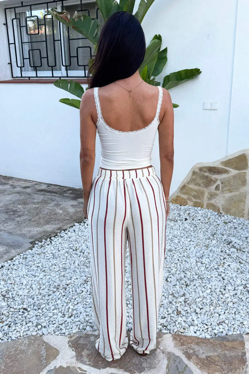 Multi Striped Print Wide Leg Trousers sold by AX Paris product image thumbnail 5