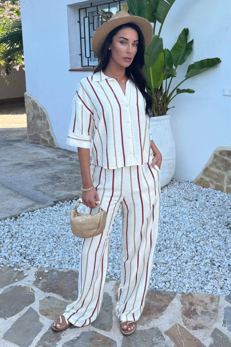 Multi Striped Print Wide Leg Trousers sold by AX Paris product image thumbnail 2