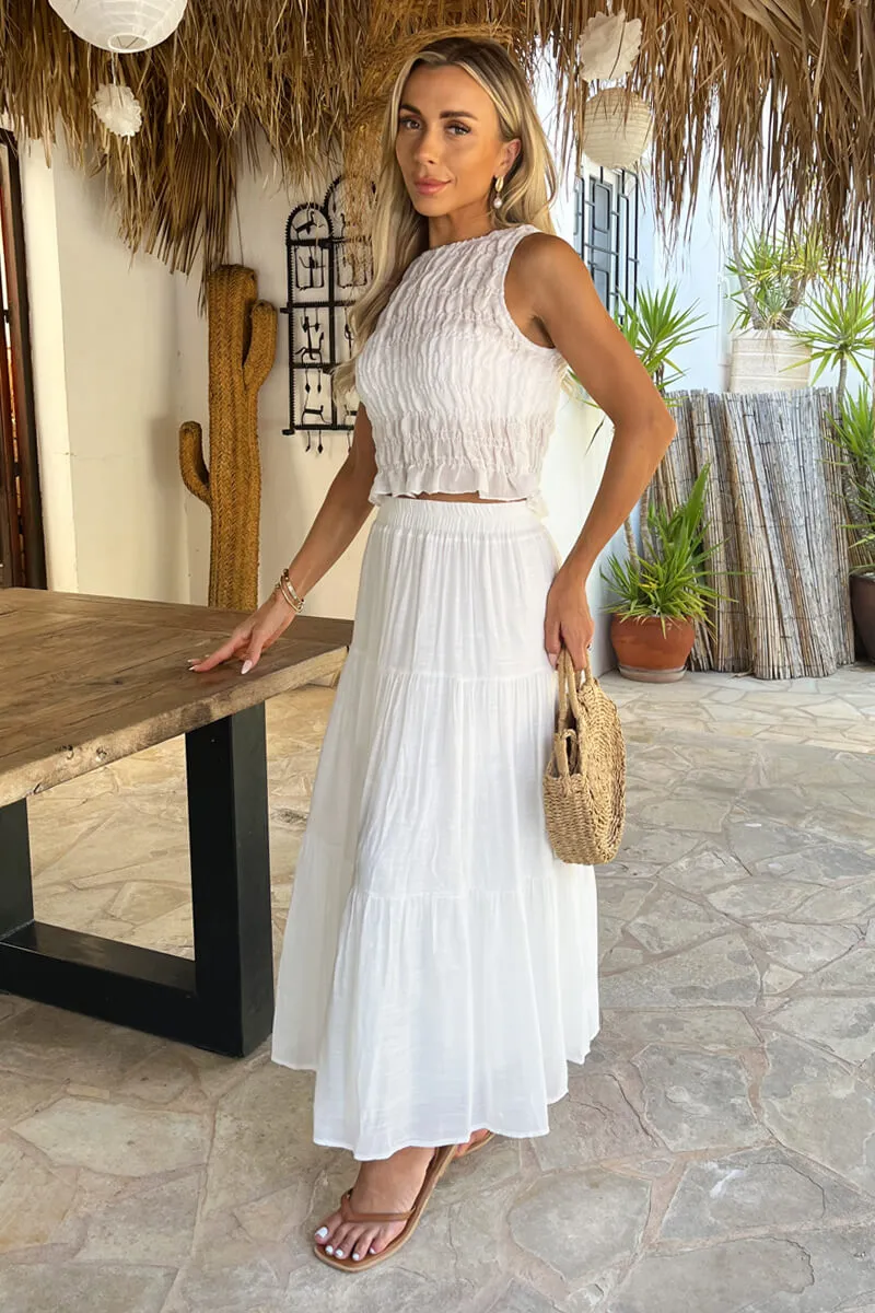 White Tiered Midi Skirt sold by AX Paris product image thumbnail 3