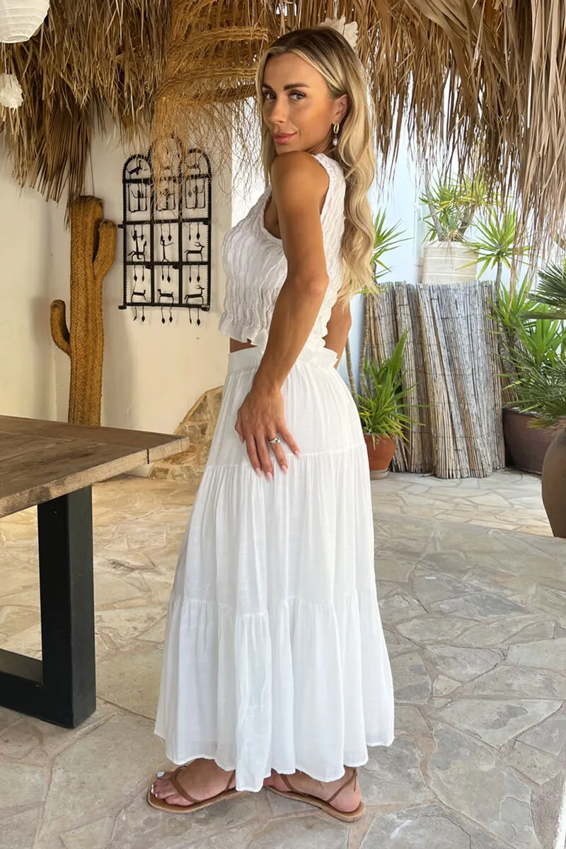 White Tiered Midi Skirt sold by AX Paris product image thumbnail 4