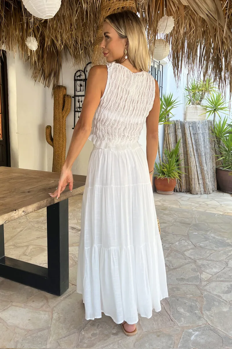 White Tiered Midi Skirt sold by AX Paris product image thumbnail 5
