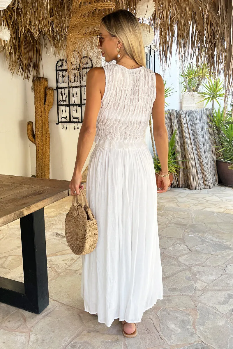 White Pleated Boho Midi Skirt sold by AX Paris product image thumbnail 5