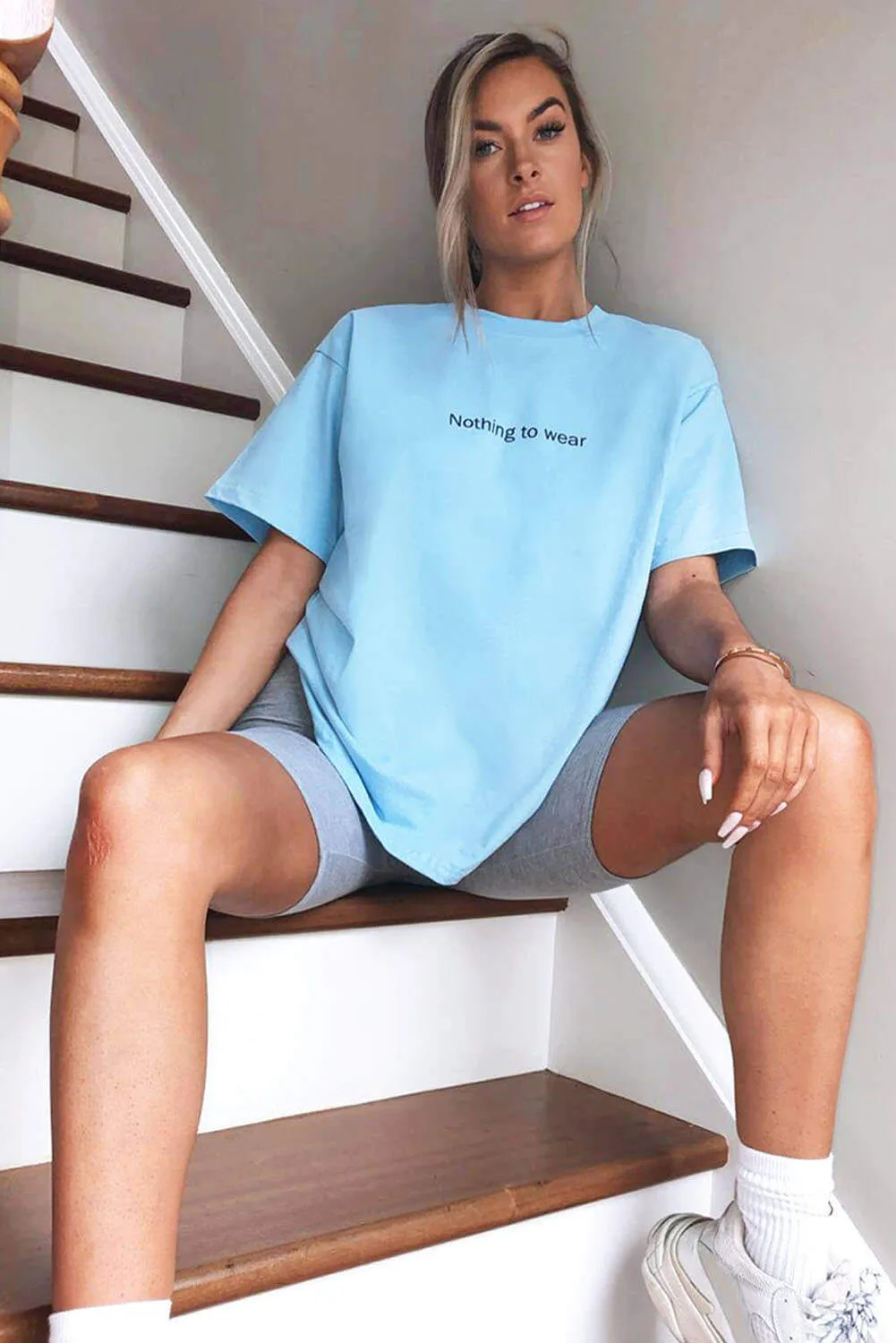 Sky Blue Nothing To Wear T Shirt sold by AX Paris product image thumbnail 4