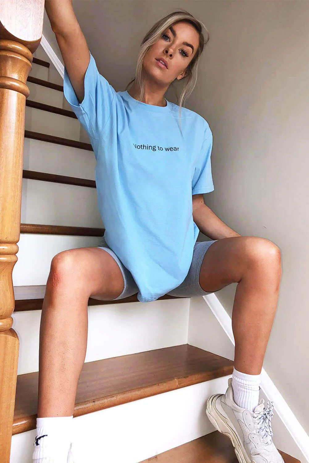Sky Blue Nothing To Wear T Shirt sold by AX Paris product image thumbnail 2