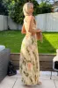 Multi Marble Print One Shoulder Pleated Satin Midi Dress sold by AX Paris