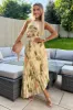 Multi Marble Print One Shoulder Pleated Satin Midi Dress sold by AX Paris