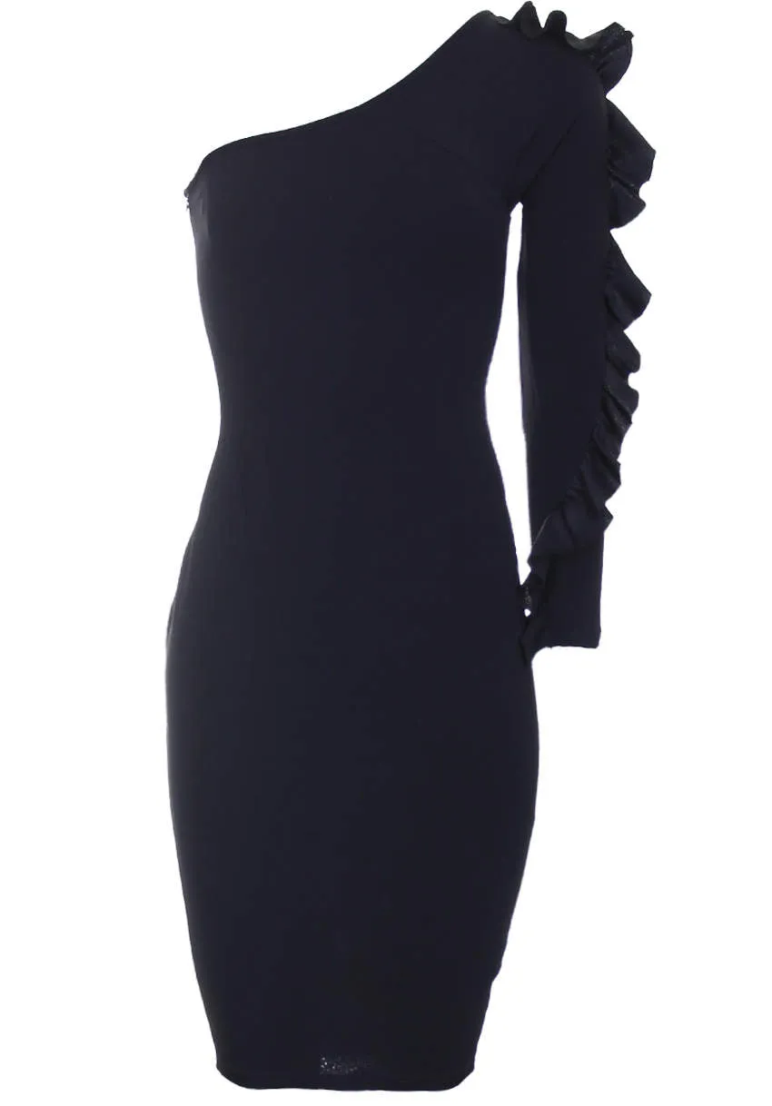 Black Ruffle Sleeve Dress sold by AX Paris product image thumbnail 4
