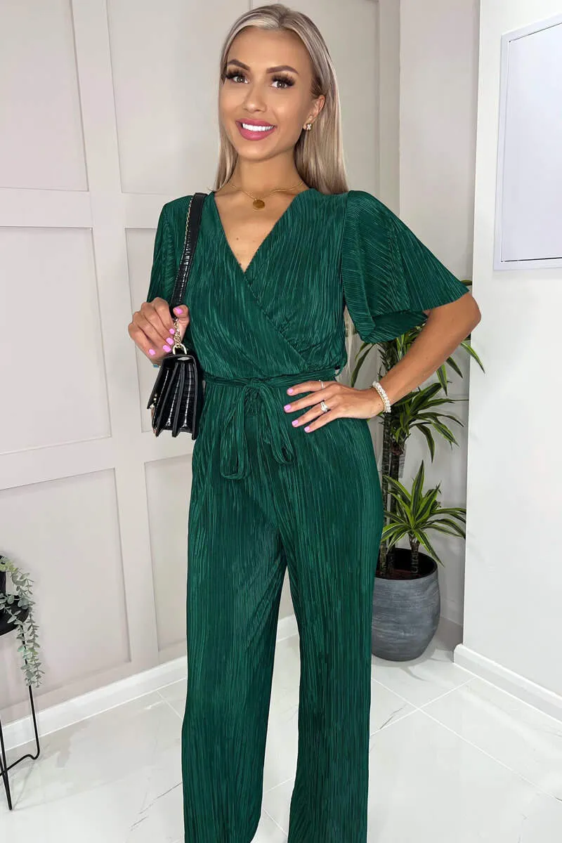 Green Plisse Wrap Top Jumpsuit sold by AX Paris product image thumbnail 3