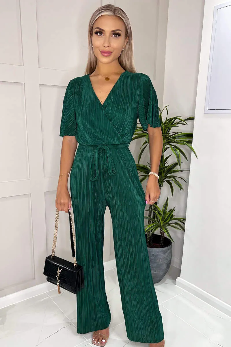 Green Plisse Wrap Top Jumpsuit sold by AX Paris product image thumbnail 2