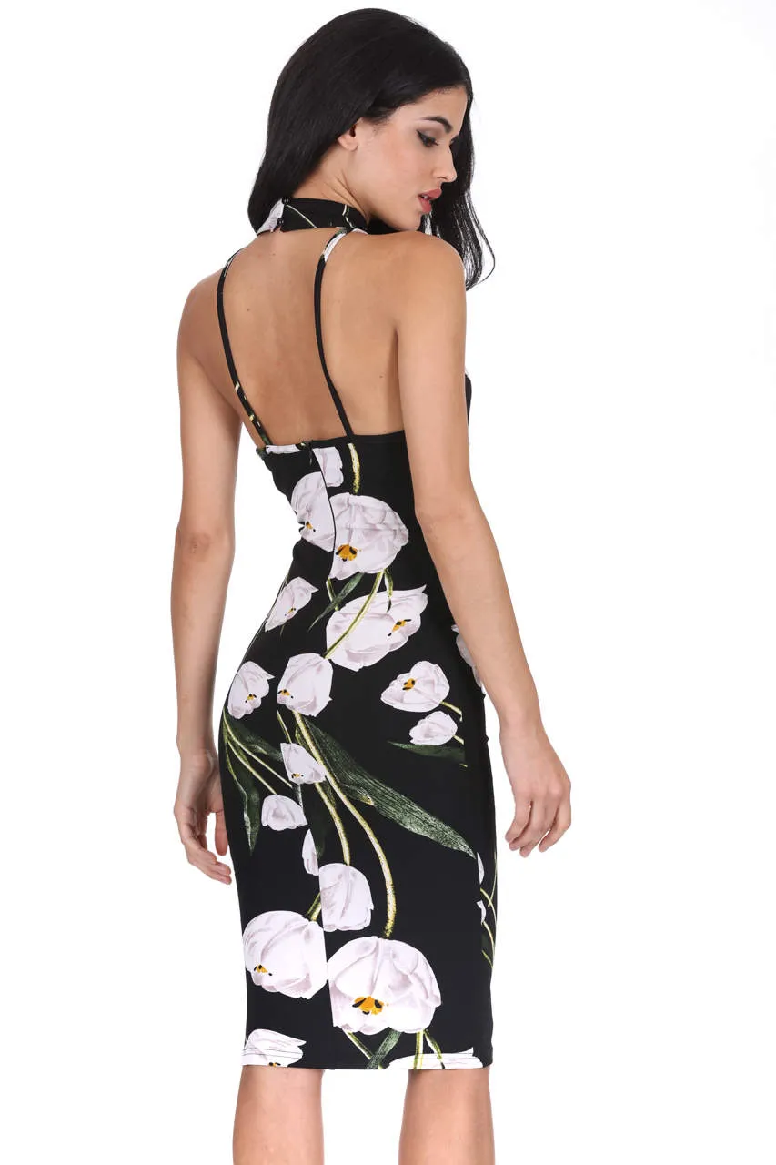 Black Choker Floral Midi Dress sold by AX Paris product image thumbnail 3
