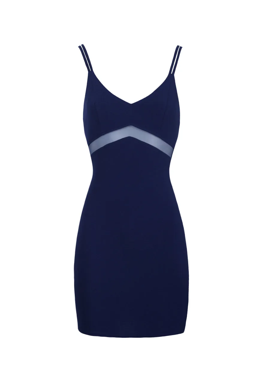 Navy Mesh Bodycon Mini Dress sold by AX Paris product image thumbnail 4