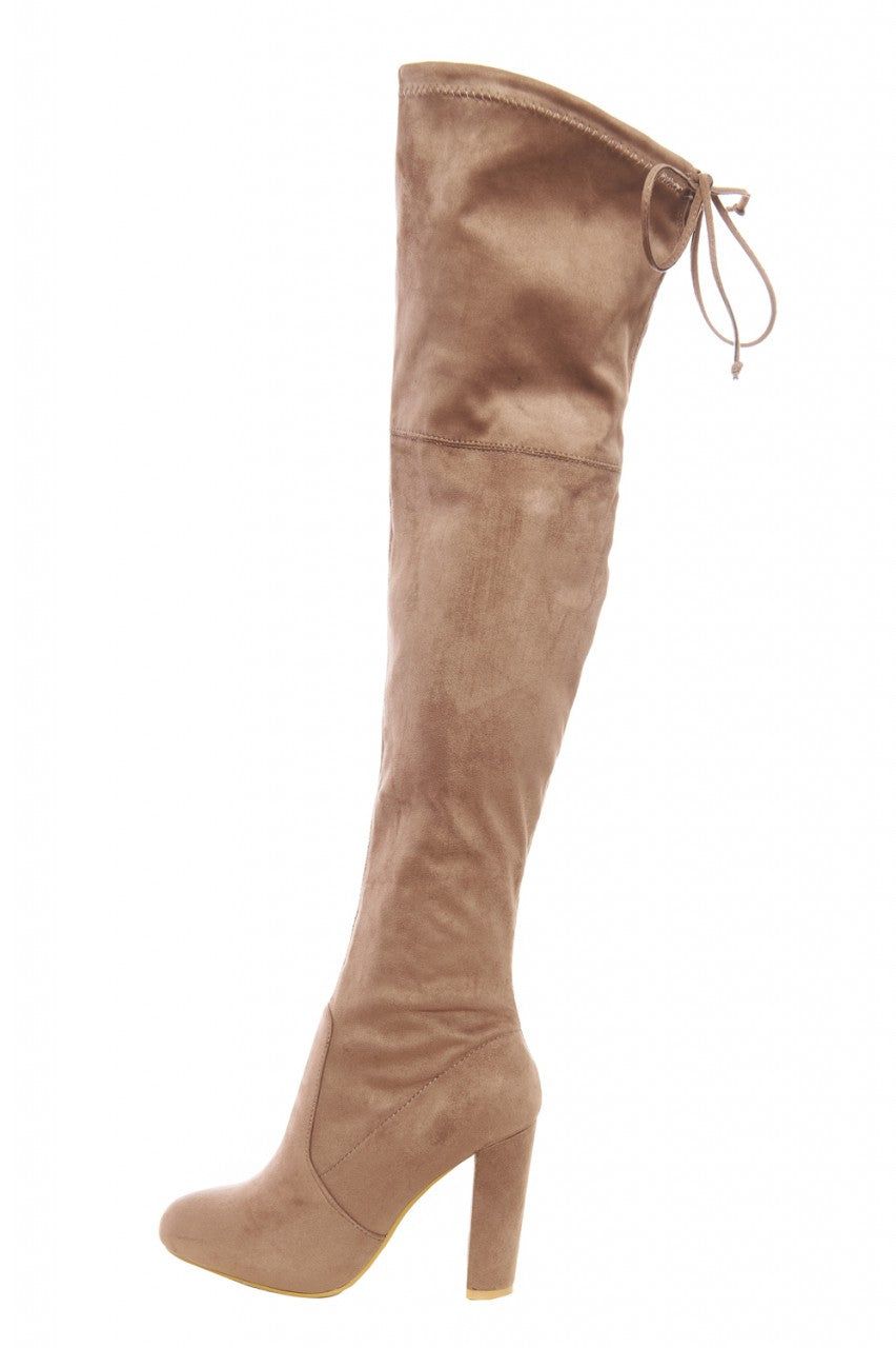 Faux Suede Knee High Heeled Boots sold by AX Paris product image thumbnail 2