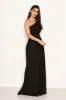 Black One Shoulder Pleated Maxi Dress sold by AX Paris