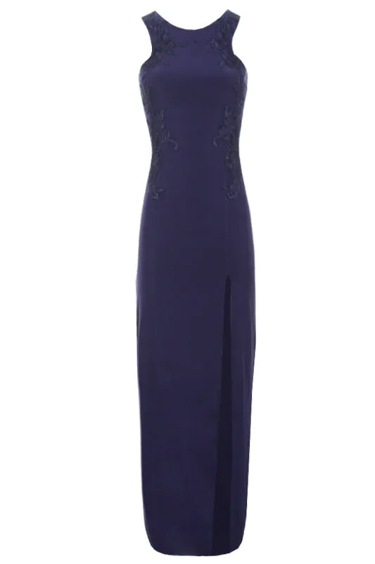 Navy Lace Detailing Maxi Dress sold by AX Paris product image thumbnail 4