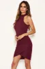 Plum Choker Neck Ruched Detail Bodycon Dress sold by AX Paris