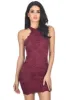 Wine Halter Lace Mini Dress sold by AX Paris
